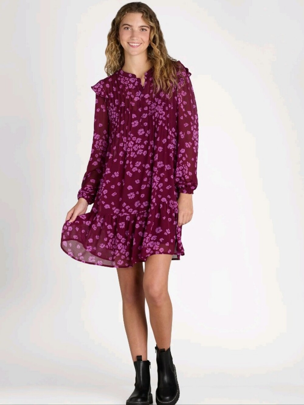 Time and Tru - NWT - Floral Ruffle Mini Dress
